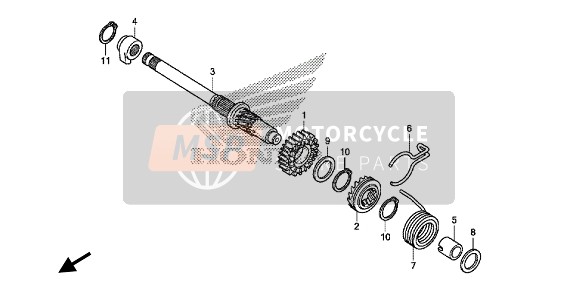 KICK STARTER SPINDLE