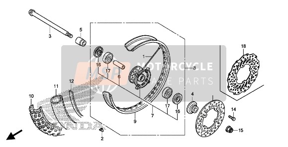 Honda CRF125F 2019 FRONT WHEEL for a 2019 Honda CRF125F