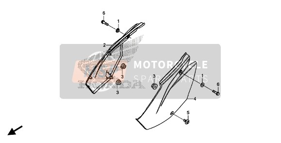 Honda CRF125FB 2019 Zijkuip voor een 2019 Honda CRF125FB