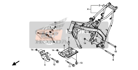 Honda CRF125FB 2019 Corps du cadre pour un 2019 Honda CRF125FB