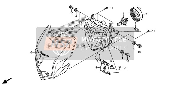 34901KWR003, Lamp, Koplamp (H4) (12V 6, Honda, 1