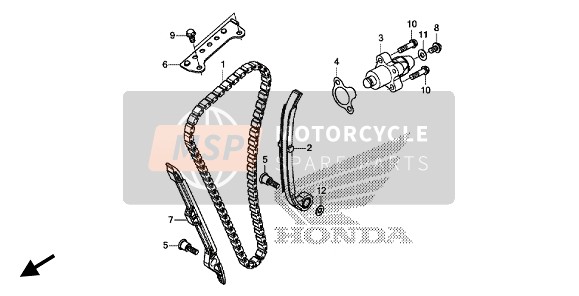 Honda CRF250R 2019 Catena a camme & Tenditore per un 2019 Honda CRF250R