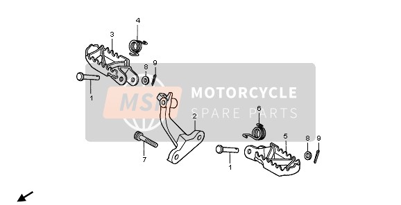 50616KAE730, Fussraste Kompl., R., Honda, 2