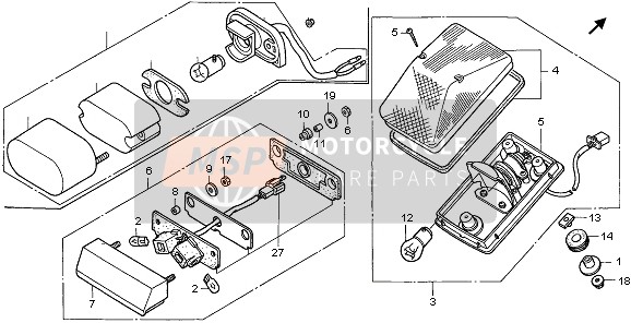 33721KCZ003, Cover Comp., License Light, Honda, 0