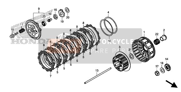 Honda CRF250RX 2019 Kupplung für ein 2019 Honda CRF250RX