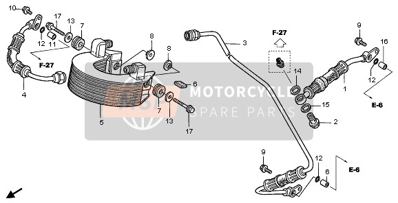 Honda XR400R 1998 Enfriador de aceite para un 1998 Honda XR400R