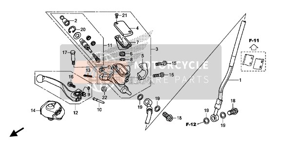 Honda CRF250RX 2019 Maître-cylindre de frein avant pour un 2019 Honda CRF250RX