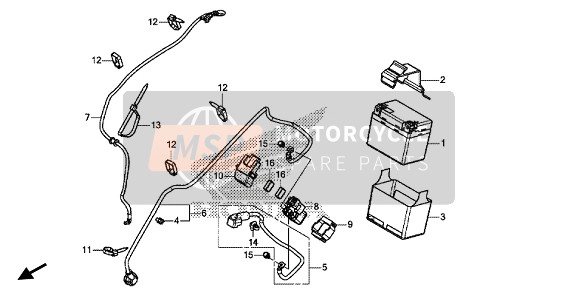 31525MKEA50, Caoutchouc De Batterie, Honda, 0