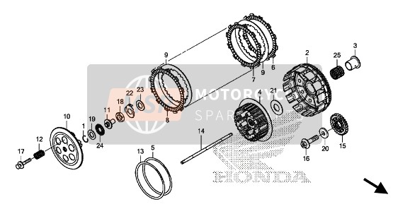 Honda CRF450RX 2019 Embrayage pour un 2019 Honda CRF450RX