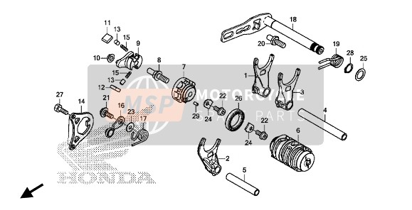 Honda CRF450RX 2019 ÉquipementShift Drum pour un 2019 Honda CRF450RX