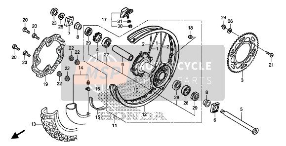 Honda CRF450RX 2019 Roue arrière pour un 2019 Honda CRF450RX