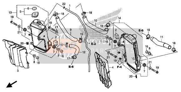 Honda CRF450RX 2019 Radiator voor een 2019 Honda CRF450RX