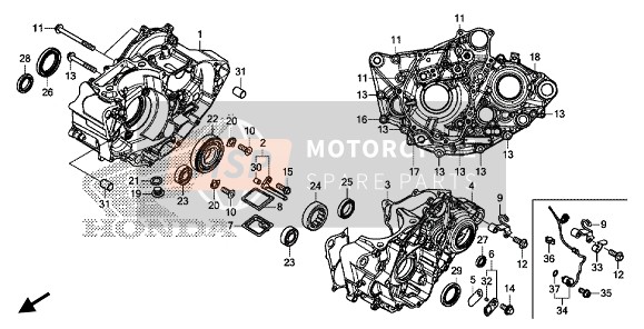 Honda CRF250R 2020 Kurbelgehäuse für ein 2020 Honda CRF250R