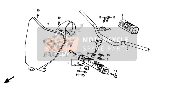 Honda CRF250R 2020 Tuyau de poignée & Pont supérieur pour un 2020 Honda CRF250R