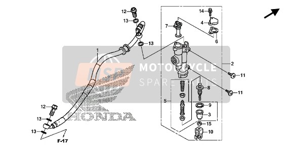 Honda CRF250R 2020 Maître-cylindre de frein arrière pour un 2020 Honda CRF250R