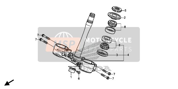 Honda CRF450L 2020 Tige de direction pour un 2020 Honda CRF450L