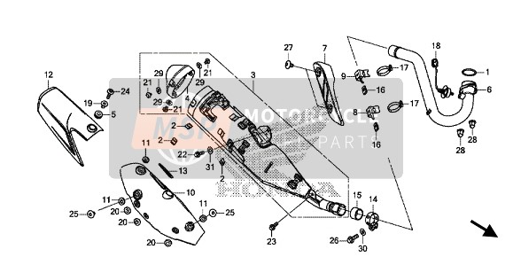 Honda CRF450L 2020 Silencieux d'échappement pour un 2020 Honda CRF450L