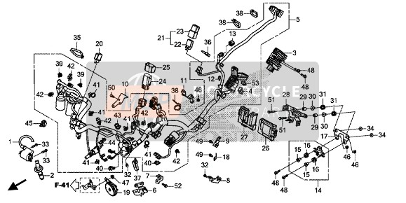 Honda CRF450L 2020 Kabelboom voor een 2020 Honda CRF450L