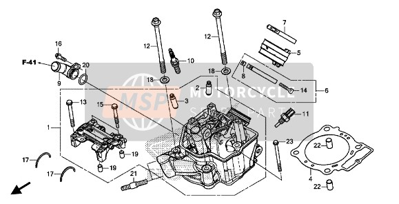 Honda CRF450R 2020 Cilinderkop voor een 2020 Honda CRF450R