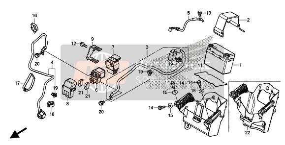 Honda CRF450R 2020 Accu voor een 2020 Honda CRF450R