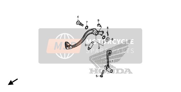 Honda CRF450RX 2020 Pedal para un 2020 Honda CRF450RX