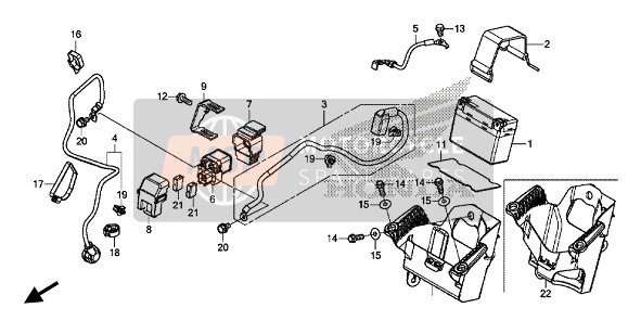 Honda CRF450RX 2020 Batteria per un 2020 Honda CRF450RX