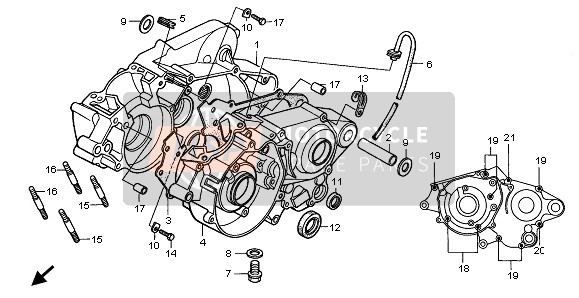 Honda CR80RB-LW 1999 CRANKCASE for a 1999 Honda CR80RB-LW