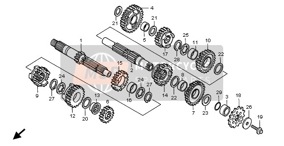 Honda CR125R 1999 TRANSMISSION for a 1999 Honda CR125R