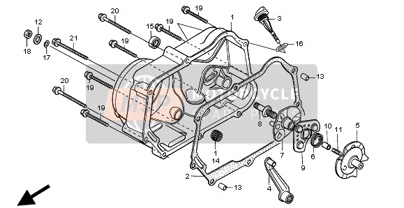 Honda XR70R 1999 RECHTE KURBELGEHÄUSEABDECKUNG für ein 1999 Honda XR70R