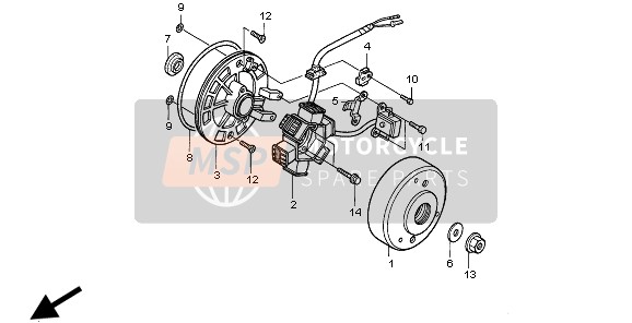 Honda XR70R 1999 Generador para un 1999 Honda XR70R