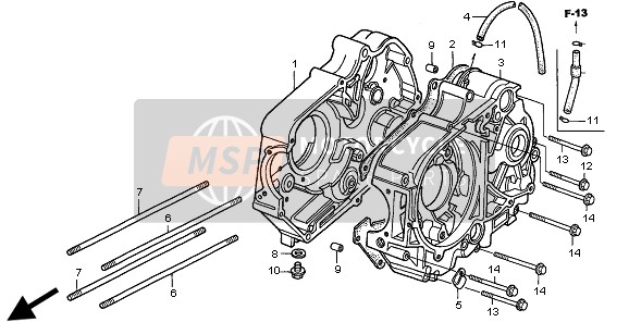 Honda XR70R 1999 CRANKCASE for a 1999 Honda XR70R