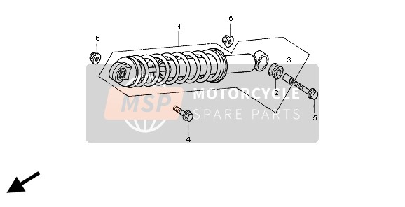 Honda XR70R 1999 FEDERBEIN HINTEN für ein 1999 Honda XR70R