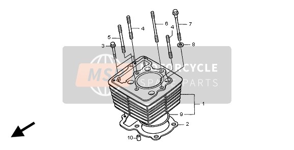 Honda XR400R 1999 Cylindre pour un 1999 Honda XR400R