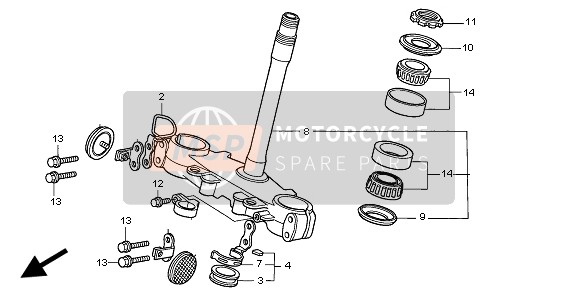 Honda XR400R 1999 STEERING STEM for a 1999 Honda XR400R