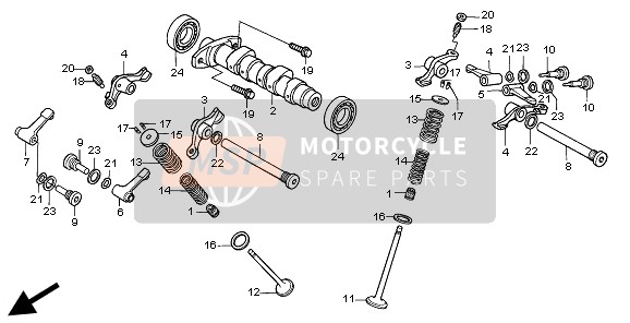 Honda XR250R 1995 Árbol De Levas & Válvula para un 1995 Honda XR250R