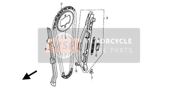 Honda XR250R 1995 CAM CHAIN & TENSIONER for a 1995 Honda XR250R