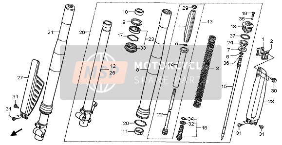 Honda CR80RB-LW 2000 FRONT FORK for a 2000 Honda CR80RB-LW