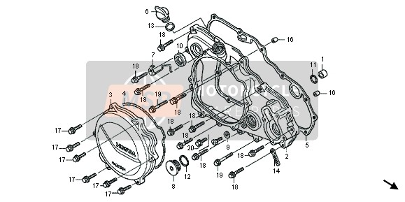 Honda CRF450X 2013 CRANKCASE COVER for a 2013 Honda CRF450X