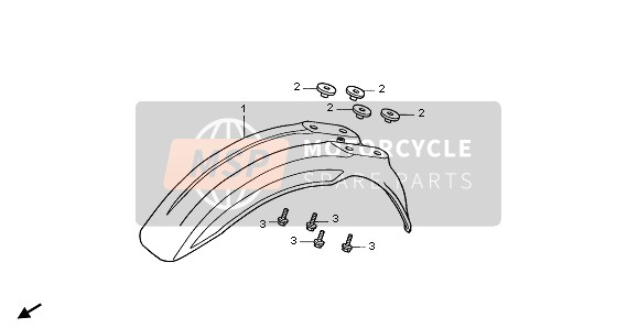 Honda CR80R-SW 2000 Parafango anteriore per un 2000 Honda CR80R-SW