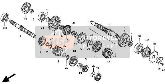 Honda XR250R 1995 TRANSMISSION for a 1995 Honda XR250R