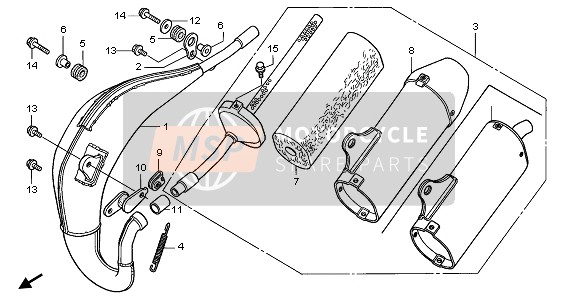 Honda CR80R-SW 2000 EXPANSION CHAMBER for a 2000 Honda CR80R-SW