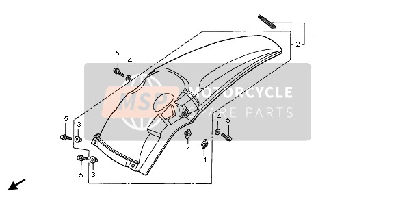 Honda CR250R 2000 Parafango posteriore per un 2000 Honda CR250R