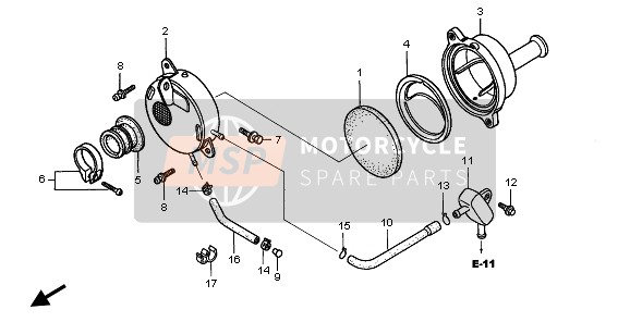 9501844200, Band, Air Cleaner Connecting Tube (44), Honda, 1