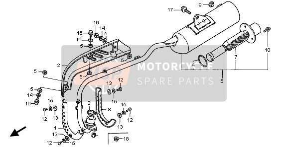 Honda XR70R 2000 EXHAUST MUFFLER for a 2000 Honda XR70R