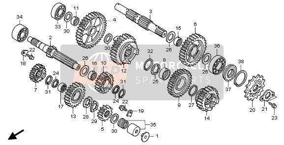 91003MBN671, Kugellager 5205A, Honda, 2