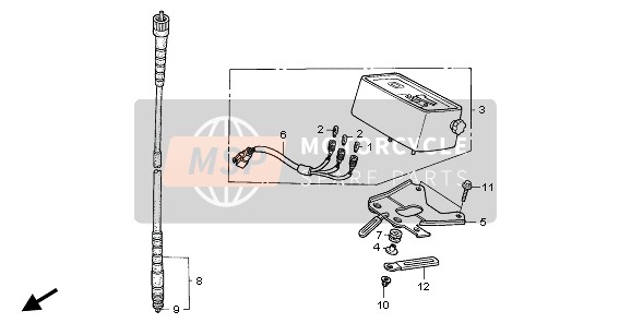 37212MBN650, Stay Comp., Meter Setting, Honda, 0