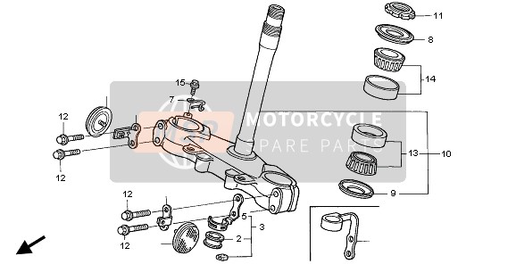 Honda XR650R 2000 Tige de direction pour un 2000 Honda XR650R