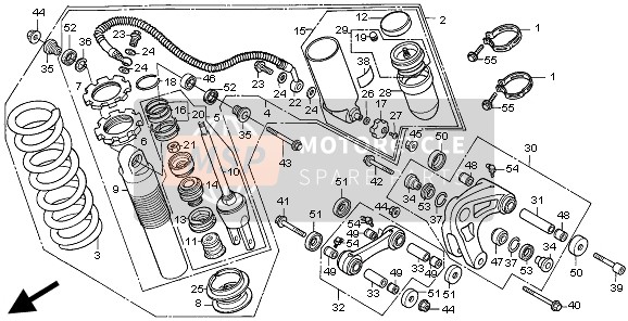 Honda XR250R 1995 Achterkussen voor een 1995 Honda XR250R