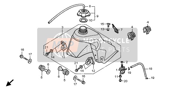 Honda CR80RB-LW 2001 FUEL TANK for a 2001 Honda CR80RB-LW