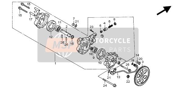 Honda XR600R 1995 Bomba de aceite para un 1995 Honda XR600R